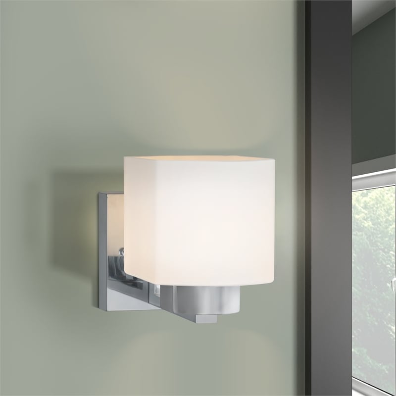 Pemberly Row 1-Light Stainless Steel Wall Sconce in Polished Chrome