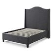 Pemberly Row Linen Upholstered Twin Platform Bed with Nail Head Trim