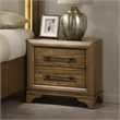 Pemberly Row 2-Drawer Wood Nightstand in Honey Finish