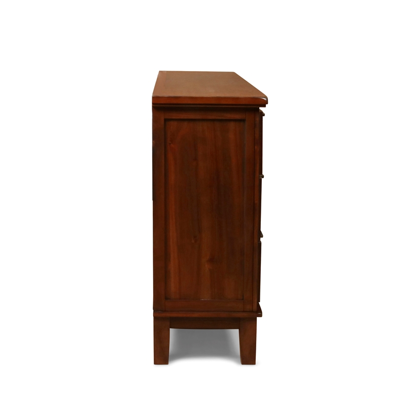 Pemberly Row 3-Piece Wood Bedroom Set with Chestnut Dresser