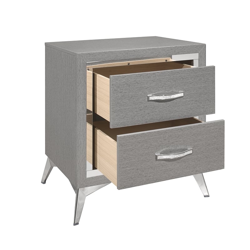 Pemberly Row 3-Pc Wood Bedroom Set with Dresser in Gray Finish