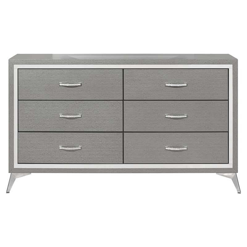 Pemberly Row 3-Pc Wood Bedroom Set with Dresser in Gray Finish
