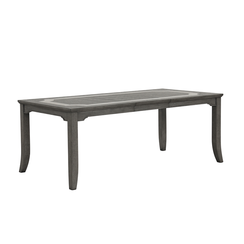 Pemberly Row 7-Piece Wood Dining Set with Extendable Table in Gray