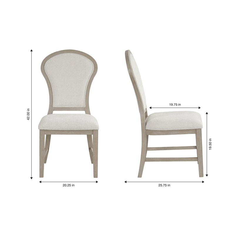 Pemberly Row Gwendolyn 5-Pc Wood Oval Dining Set with Chairs in Taupe