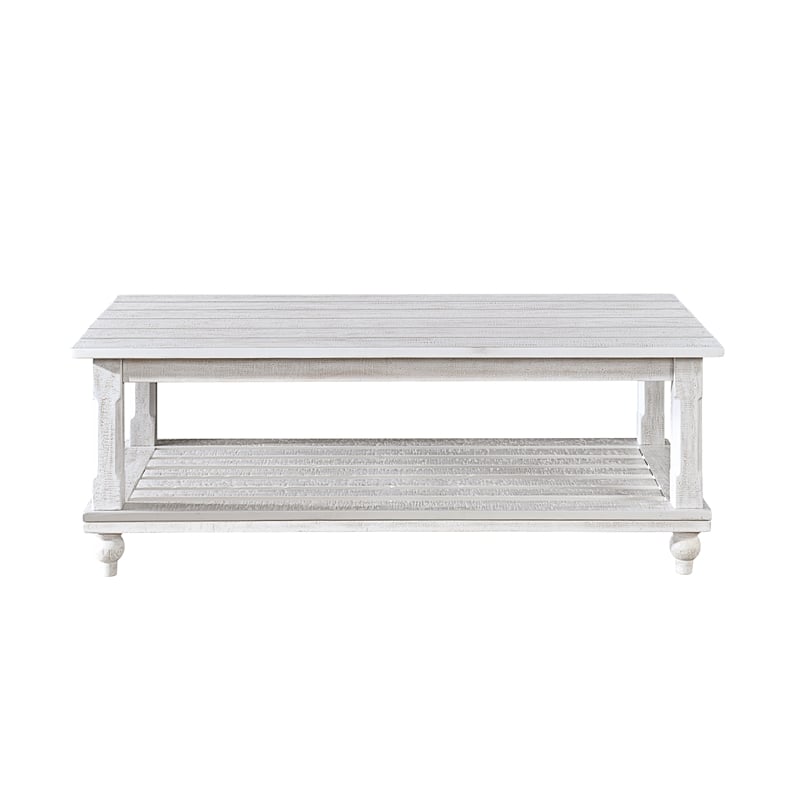 Pemberly Row 3-Piece Distressed White Pine Occasional Table Set