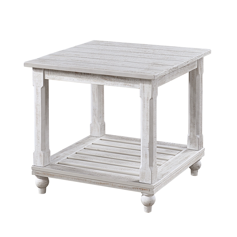 Pemberly Row 3-Piece Distressed White Pine Occasional Table Set