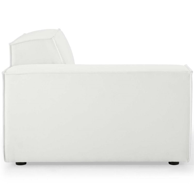 Pemberly Row Polyester Upholstered Right-Arm Sectional Chair in White