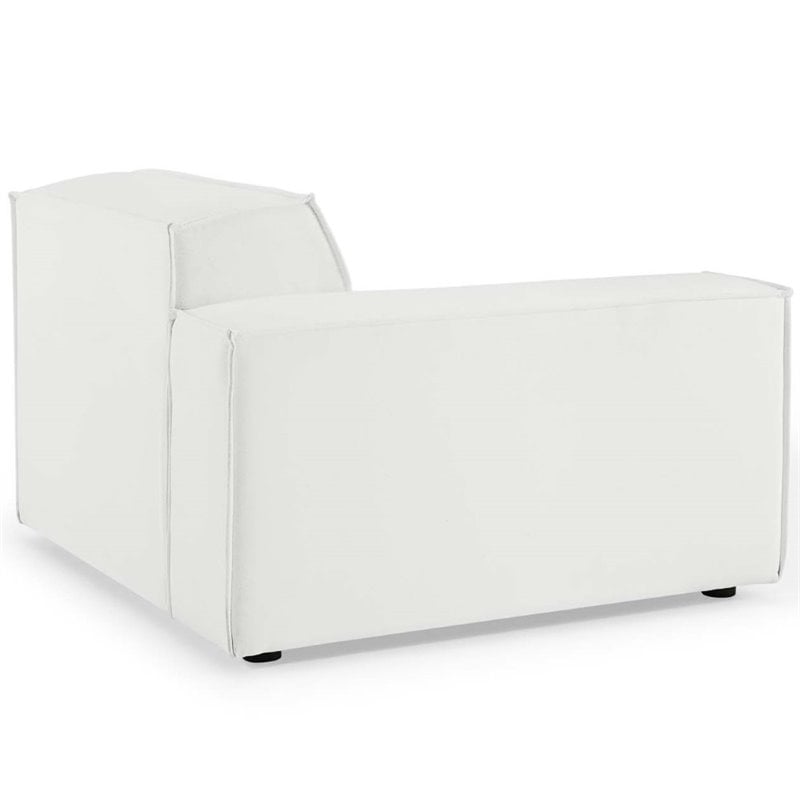 Pemberly Row Polyester Upholstered Right-Arm Sectional Chair in White
