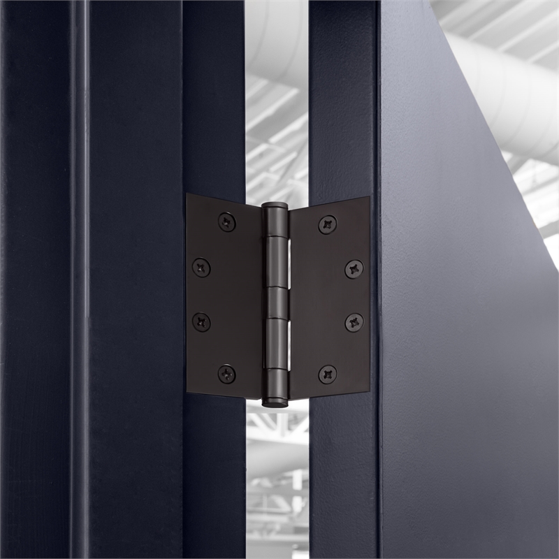 Pemberly Row Stainless Steel Door Hinges 4.5 in Matte Black 6 Pack