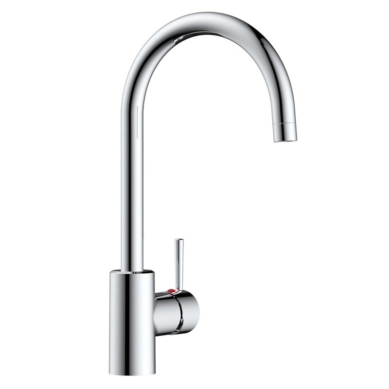 Pemberly Row Single Metal Handle Kitchen Faucet in Polished Chrome