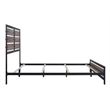 Pemberly Row Rustic Brown Queen Solid Wood Bed with Cast Iron Accents