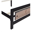 Pemberly Row Rustic Brown Queen Solid Wood Bed with Cast Iron Accents