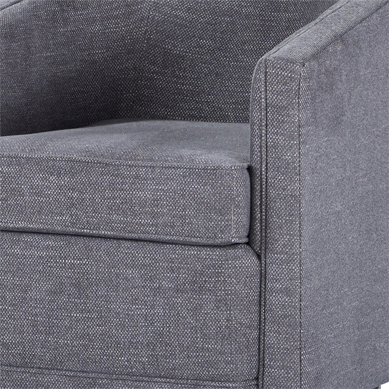 Pemberly Row Accent Swivel Chair in Dark Gray Polyester Fabric