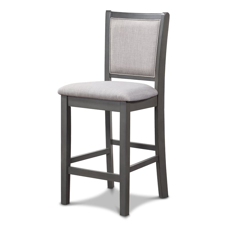 Pemberly Row Solid Wood Gray Counter Chairs (Set of 2)