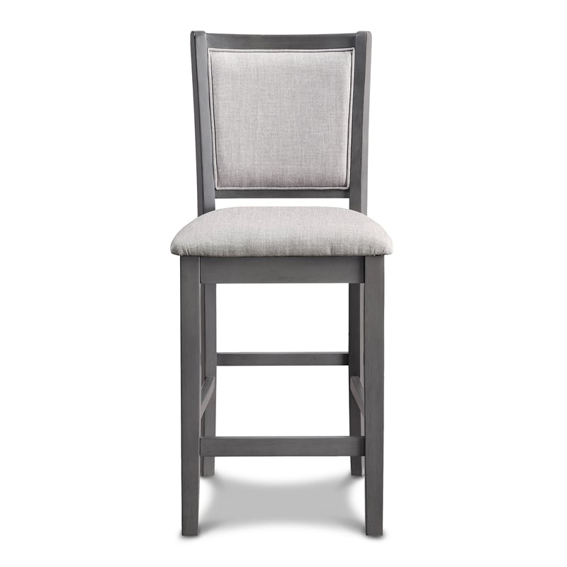Pemberly Row Solid Wood Gray Counter Chairs (Set of 2)