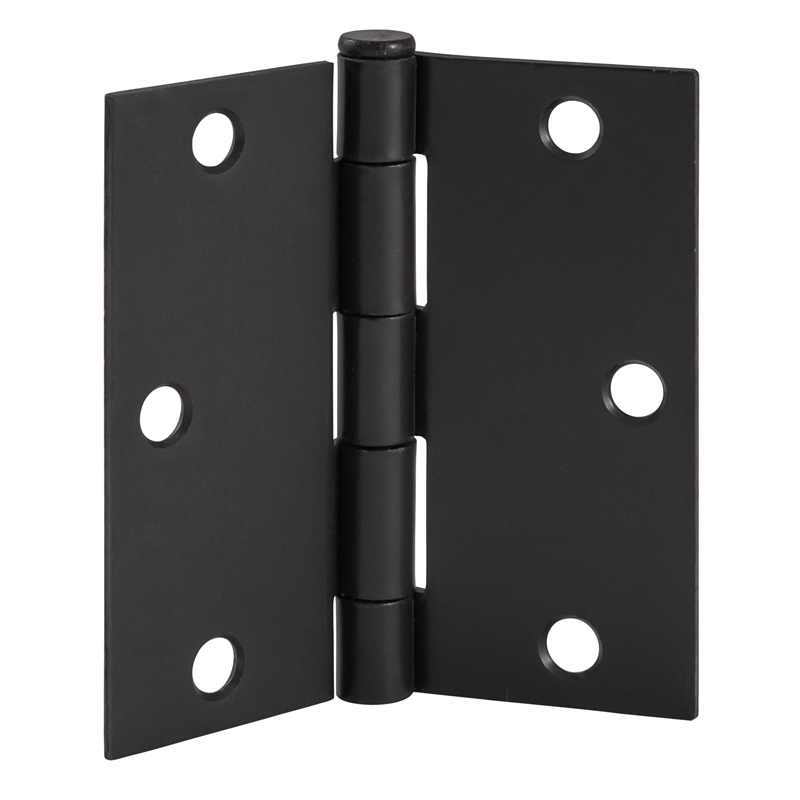 Pemberly Row Matte Black Steel Door Hinges 3.5