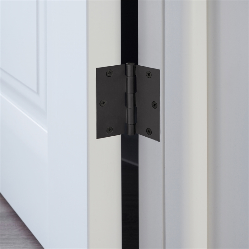 Pemberly Row Matte Black Steel Door Hinges 3.5