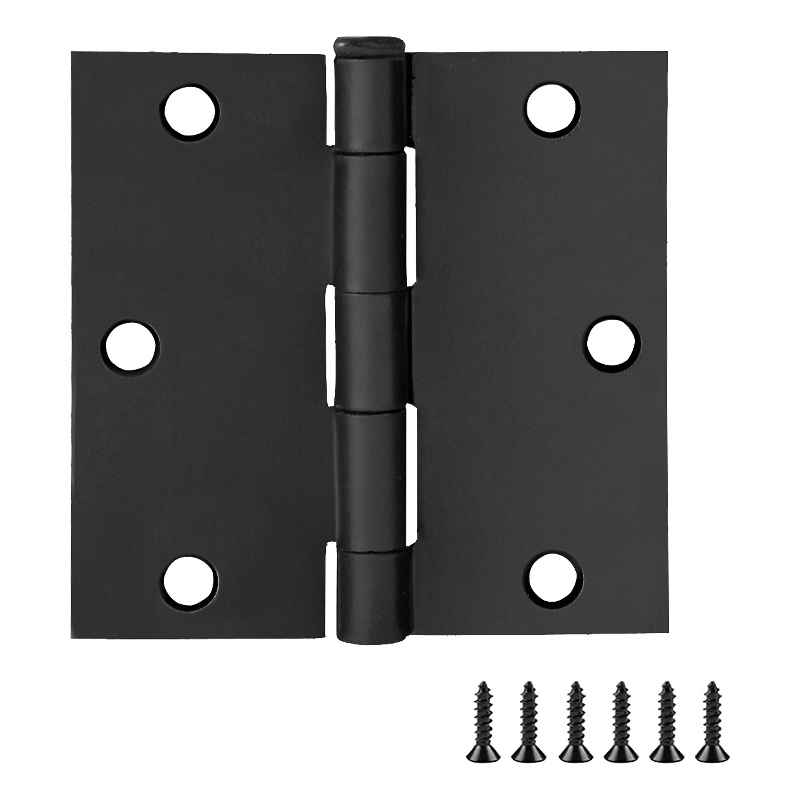 Pemberly Row Matte Black Steel Door Hinges 3.5