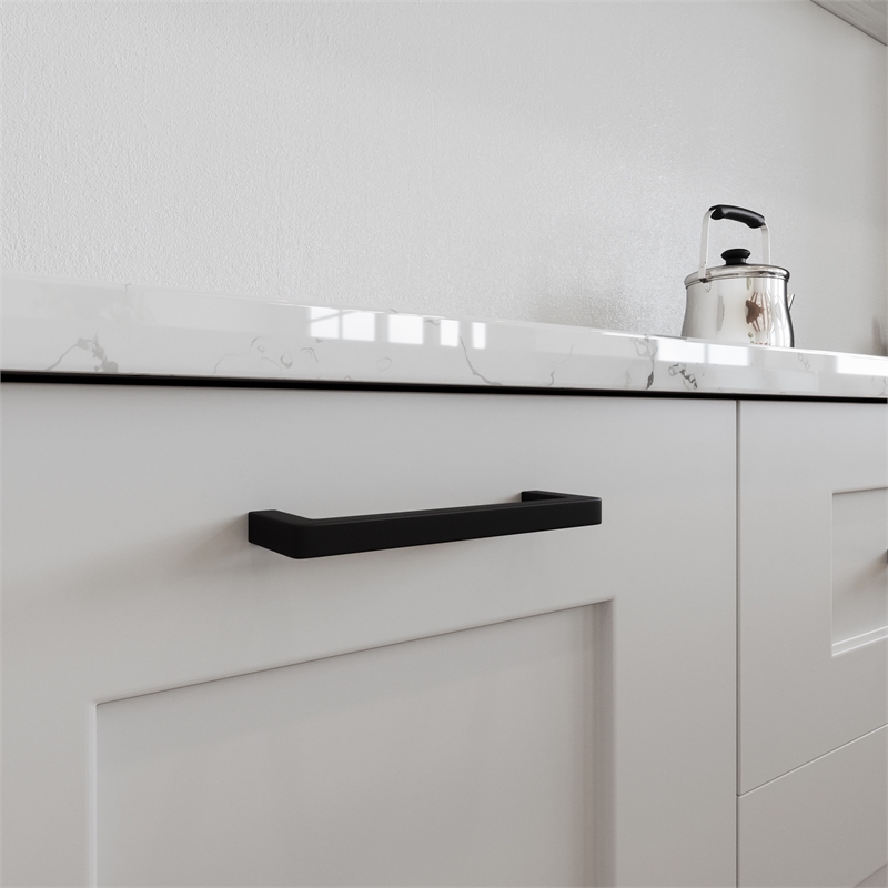Pemberly Row 3.8 in. Stainless Steel Cabinet Pulls Matte Black 10-Pack
