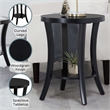Pemberly Row Charleston Round End Table with Shelf in Black Finish