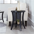 Pemberly Row Charleston Round End Table with Shelf in Black Finish