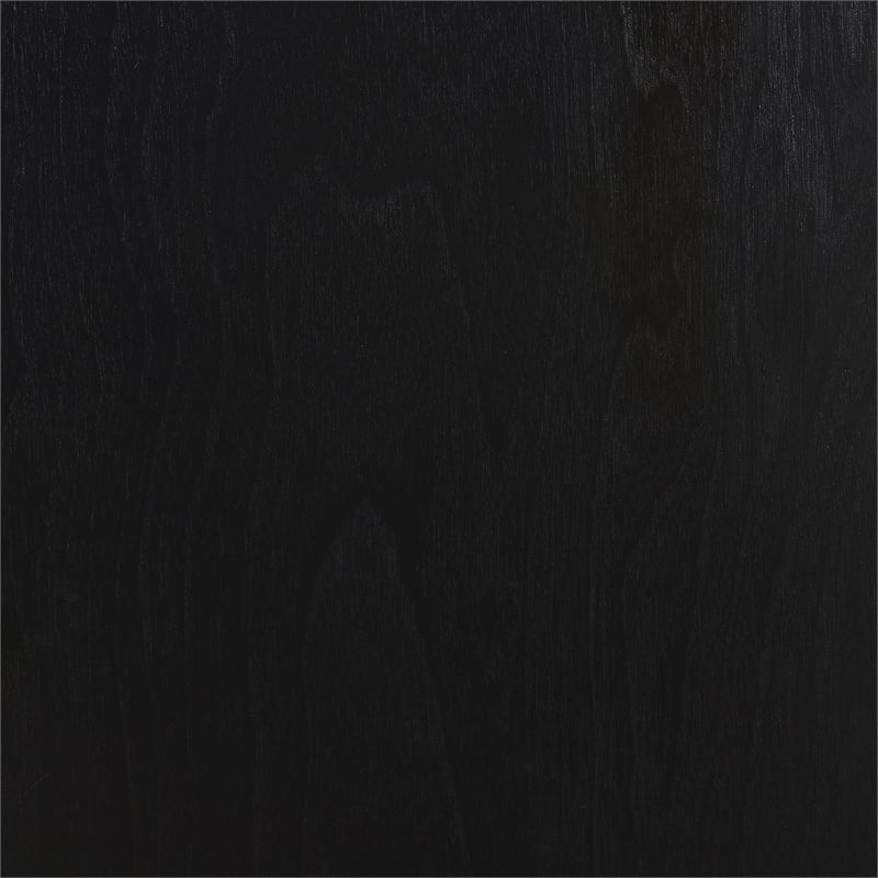 Pemberly Row Charleston Round End Table with Shelf in Black Finish