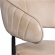 Pemberly Row Barrett Leather Side Chair 2-Piece Set in Stone Finish