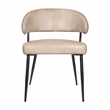 Pemberly Row Barrett Leather Side Chair 2-Piece Set in Stone Finish