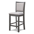Pemberly Row Wood Counter Chair Set in Gray with Polyester Upholstery