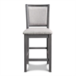 Pemberly Row Wood Counter Chair Set in Gray with Polyester Upholstery