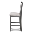 Pemberly Row Wood Counter Chair Set in Gray with Polyester Upholstery
