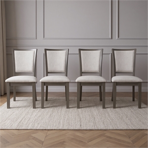 Pemberly Row Solid Wood Dining Chairs in Gray (Set of 4)