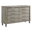 Pemberly Row 8-Drawer Dresser in Gray with Sleek Modern Design