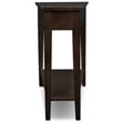 Pemberly Row Recliner Wood Wedge Table in Chocolate Oak Finish
