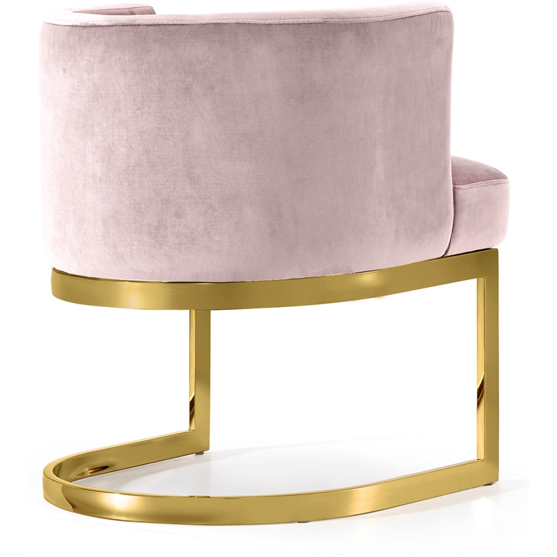 Pemberly Row 19.5-Inch Velvet Dining Chair in Pink and Gold