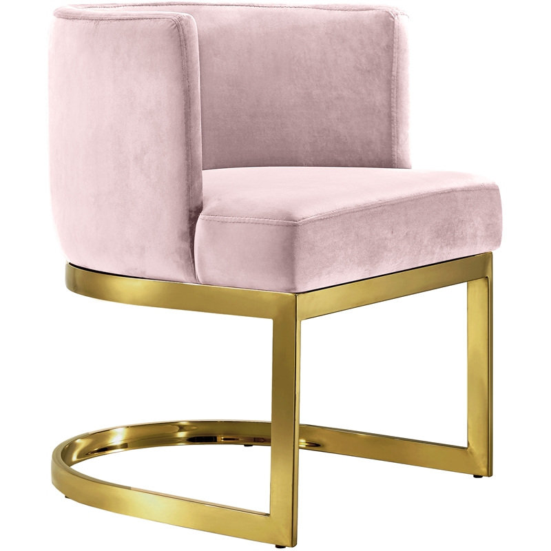 Pemberly Row 19.5-Inch Velvet Dining Chair in Pink and Gold