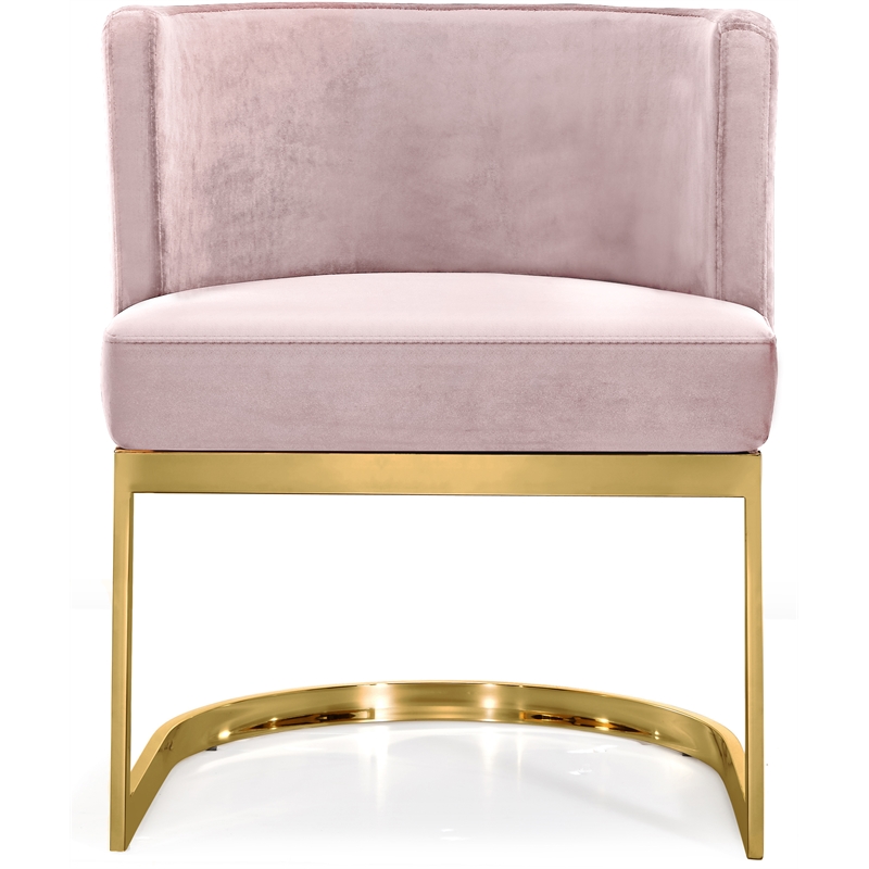 Pemberly Row 19.5-Inch Velvet Dining Chair in Pink and Gold