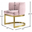 Pemberly Row 19.5-Inch Velvet Dining Chair in Pink and Gold