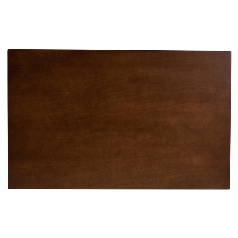 Pemberly Row Walnut Rectangular Rubberwood Dining Table for 4 Seats