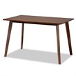 Pemberly Row Walnut Rectangular Rubberwood Dining Table for 4 Seats