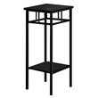 Pemberly Row Square Metal End Table with 2 Storage Shelves in Black