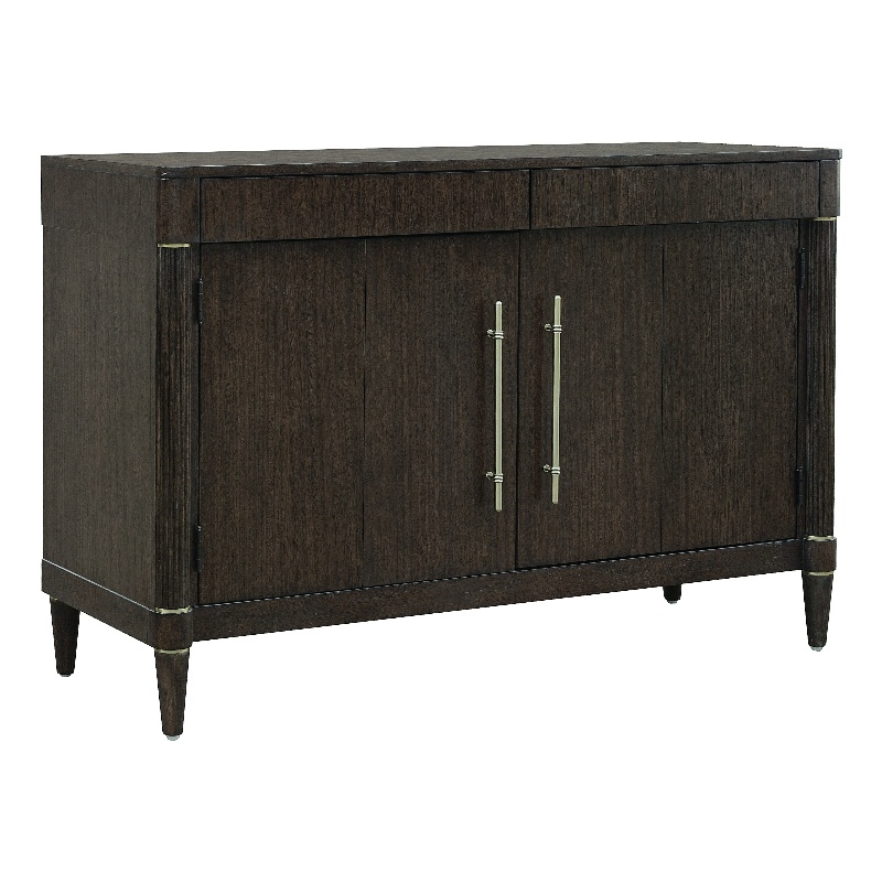 Pemberly Row Asher Park 2-Door Server with Drawers in Piano Brown Finish