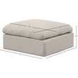 Pemberly Row Beige Linen Fabric Ottoman with Modular Design