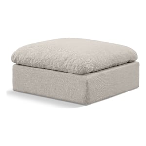 Pemberly Row Beige Linen Fabric Ottoman with Modular Design