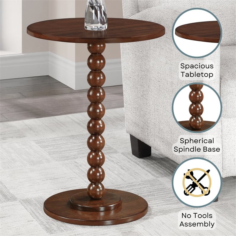 Pemberly Row Spindle Table in Espresso Finish with Round Top