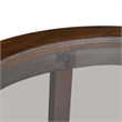 Pemberly Row Solid Wood Round Glass Top Coffee Table in Chocolate Oak