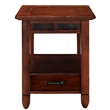 Pemberly Row Rustic Oak Wood End Table with Storage Drawer