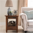 Pemberly Row Rustic Oak Wood End Table with Storage Drawer