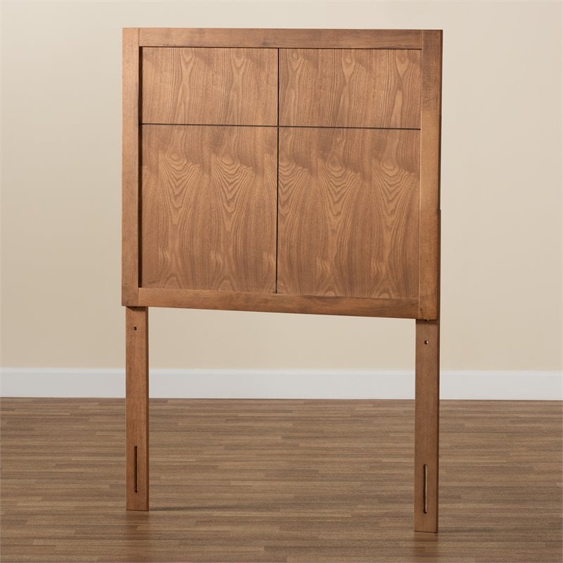Pemberly Row Monroe Walnut Finished Wood Twin Size Headboard
