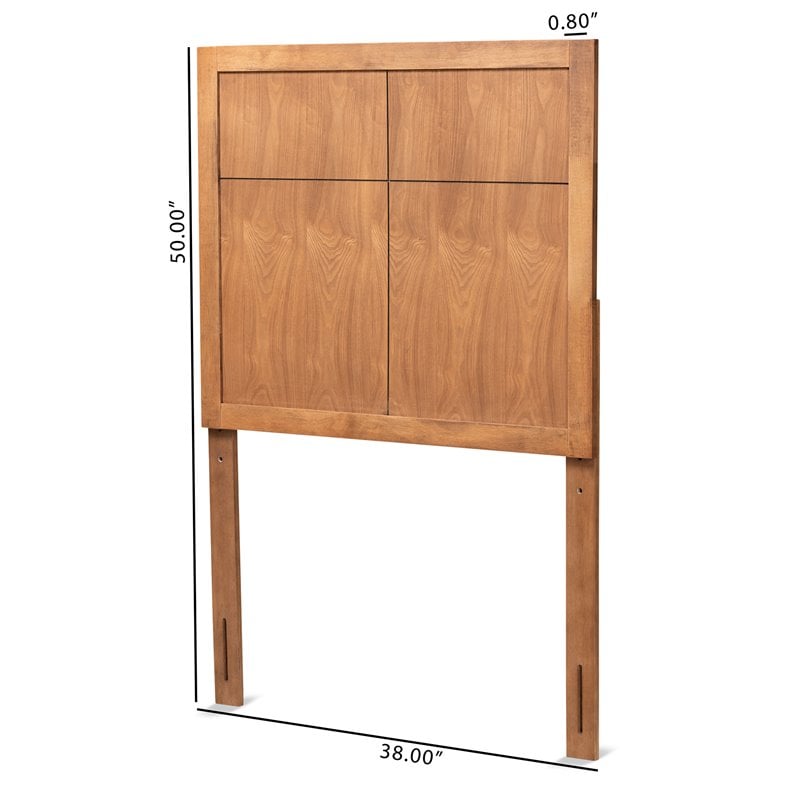 Pemberly Row Monroe Walnut Finished Wood Twin Size Headboard